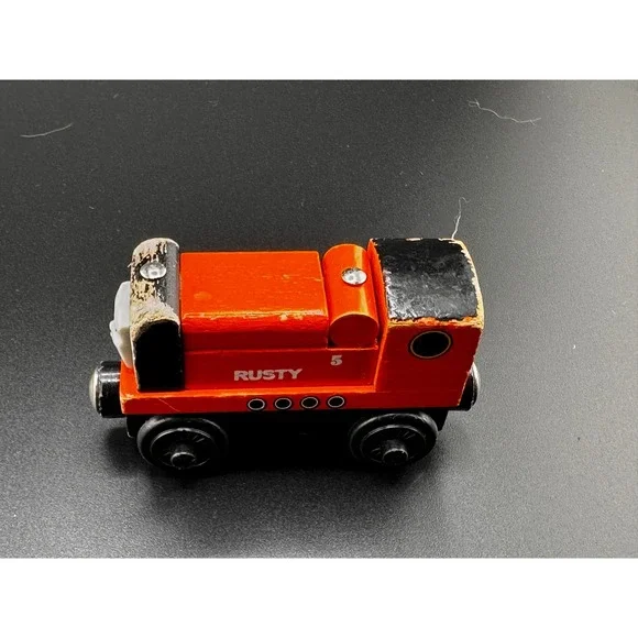 Thomas Wooden Railway Rusty Diesel Train Vtg 2003 Gullane Limited Edition Orange - Picture 9 of 12